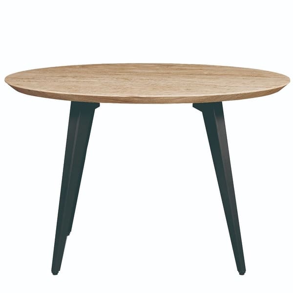 Round Wooden Dining Table With Metal Legs : Rustic Wood And Metal